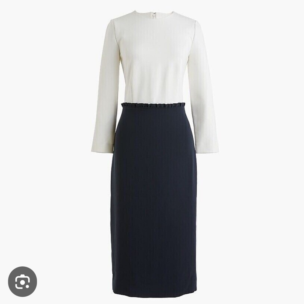 NWT J Crew Navy-ivory dress
